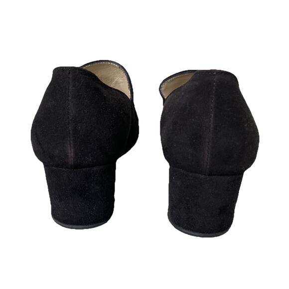 MARYAM NASSIR ZADEH Black Suede Leather Block Heels Elegant Sz EU 37 / US 6.5 - Picture 9 of 15